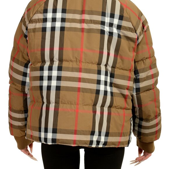 Burberry Women's Iver Down Checkered Reversible Puffer Parka Jacket US XL IT 46 - Picture 8 of 11